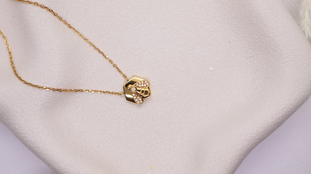 18K Gold Plated Stainless Steel Necklace - Bee
