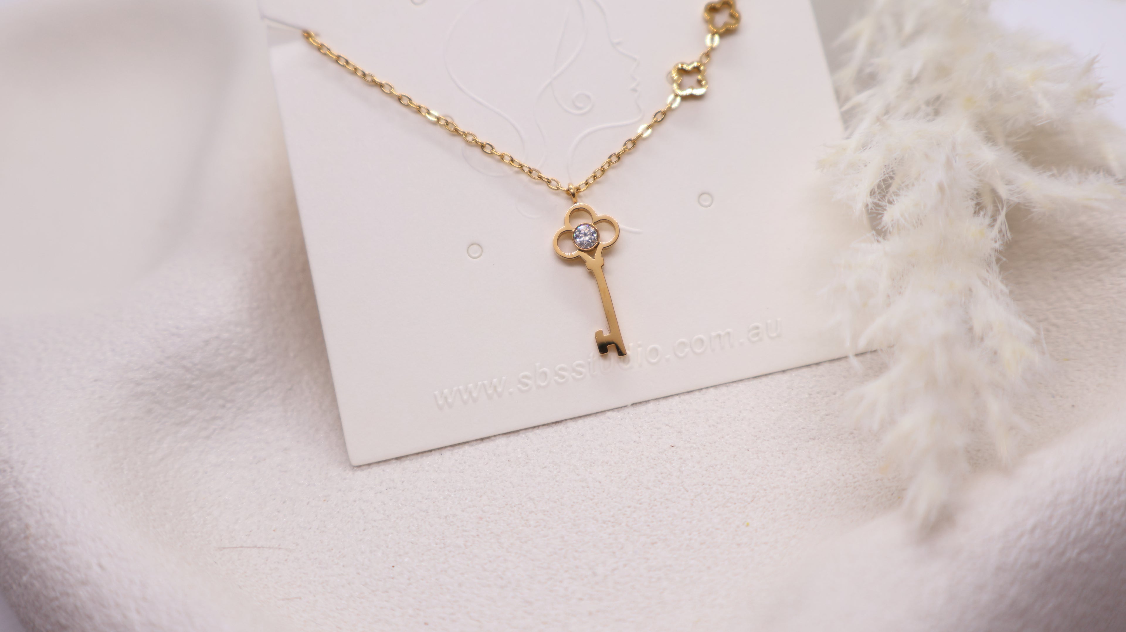 18K Gold Plated Stainless Steel Necklace -Key