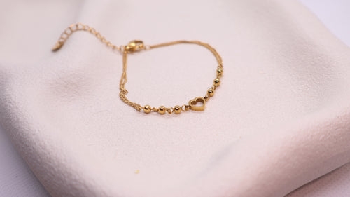 18K Gold Plated Stainless Steel Bracelet - Heart
