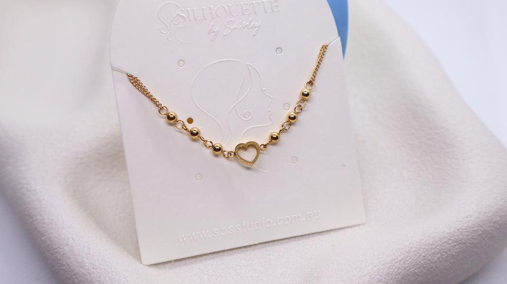18K Gold Plated Stainless Steel Bracelet - Heart