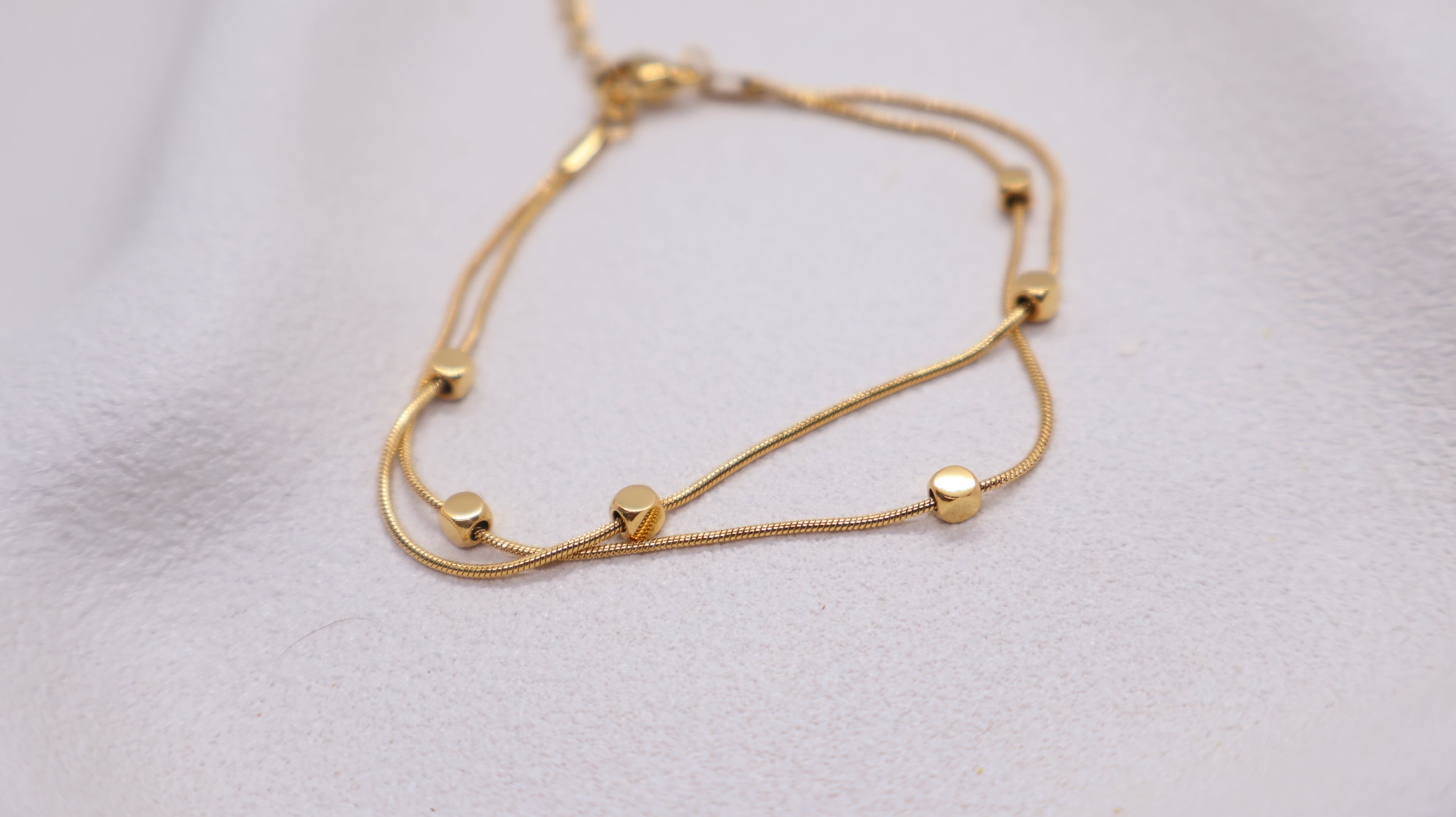 18K Gold Plated Stainless Steel Bracelet - Double-strand chain