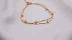 18K Gold Plated Stainless Steel Bracelet - Double-strand chain