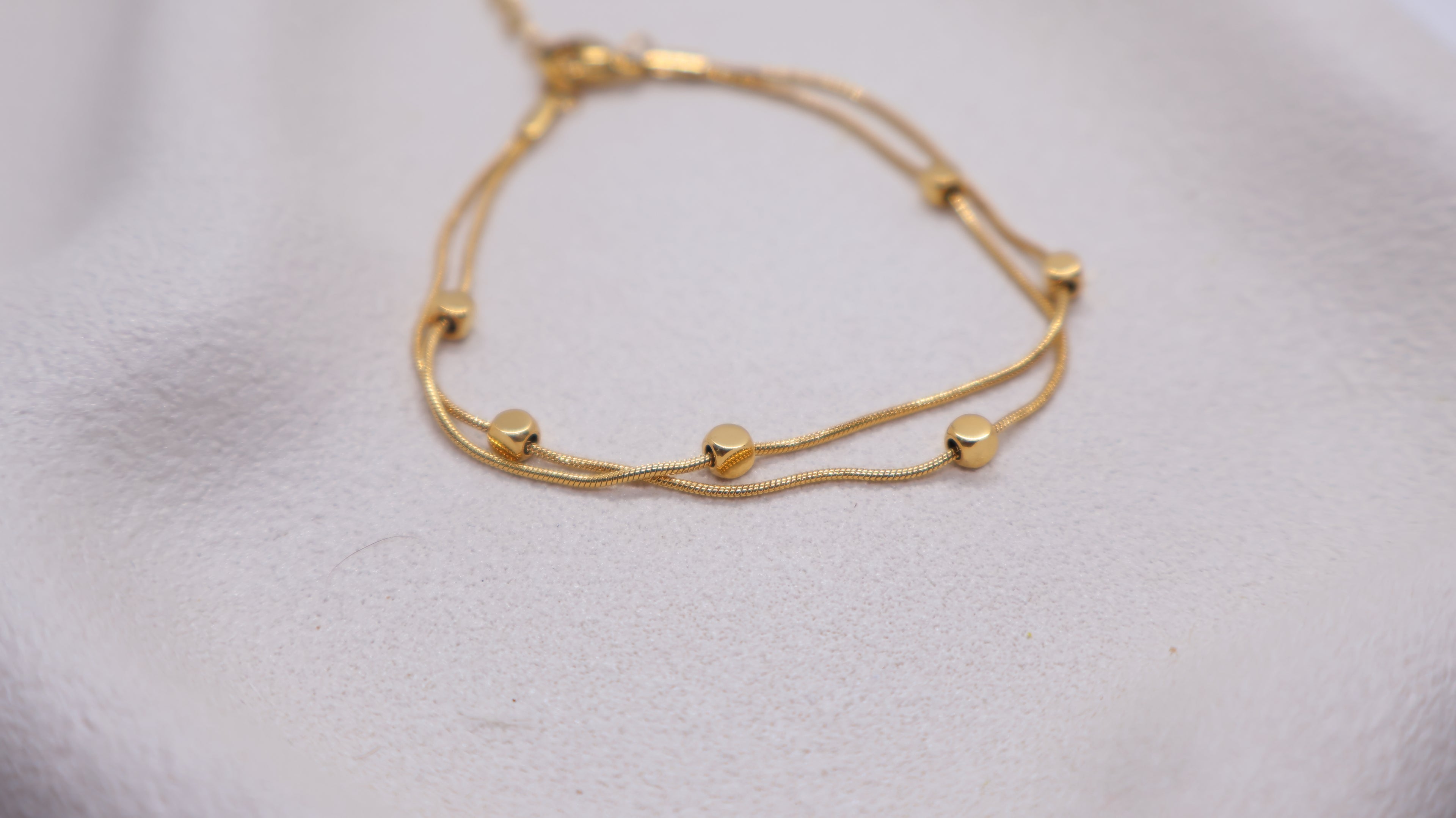 18K Gold Plated Stainless Steel Bracelet - Double-strand chain
