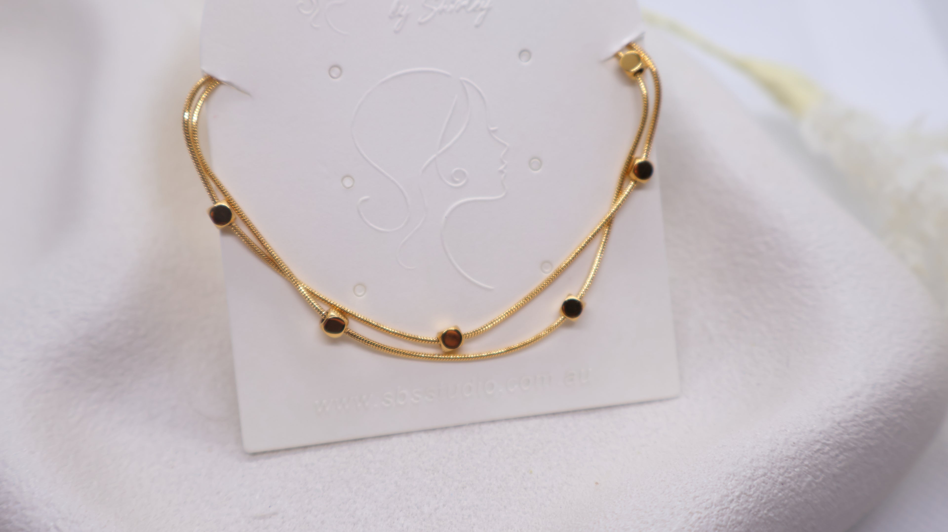 18K Gold Plated Stainless Steel Bracelet - Double-strand chain