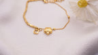 18K Gold Plated Stainless Steel Bracelet - Flower Bead