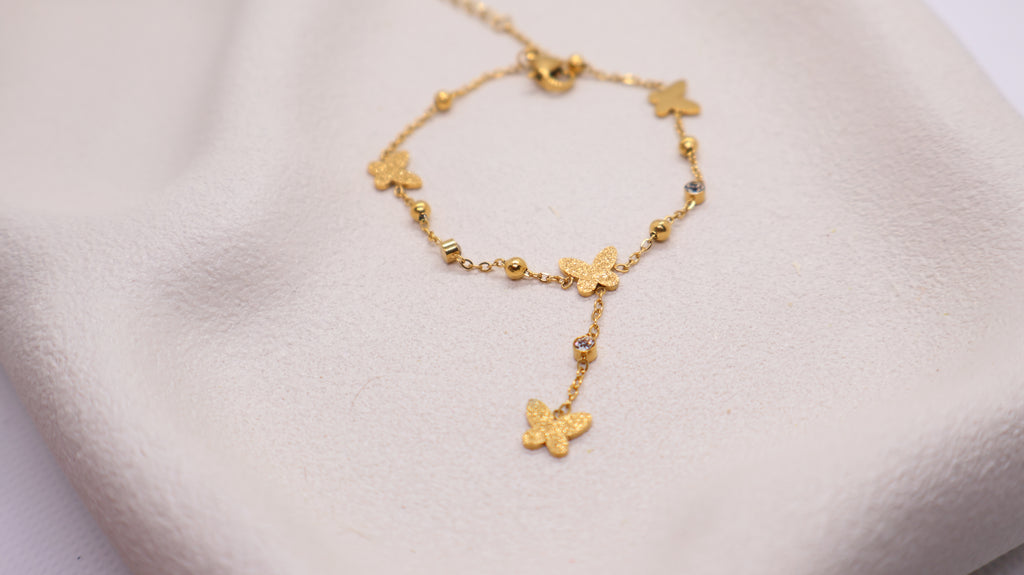 18K Gold Plated Stainless Steel Bracelet - Butterfly