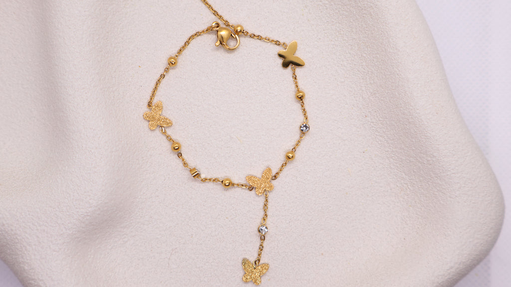 18K Gold Plated Stainless Steel Bracelet - Butterfly