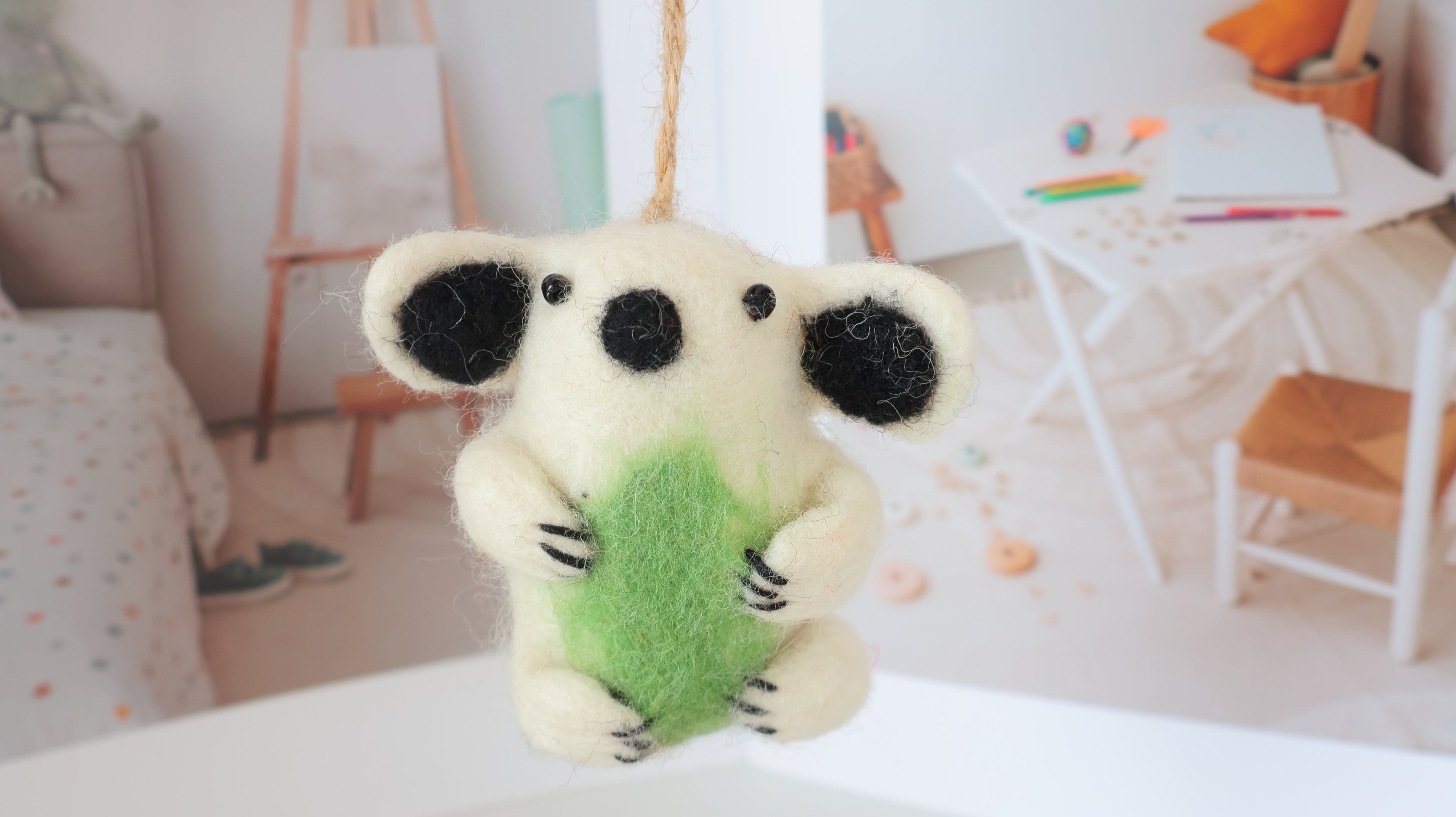 Wool Felt Koala Ornament | Handmade Nepali Artisan Craft