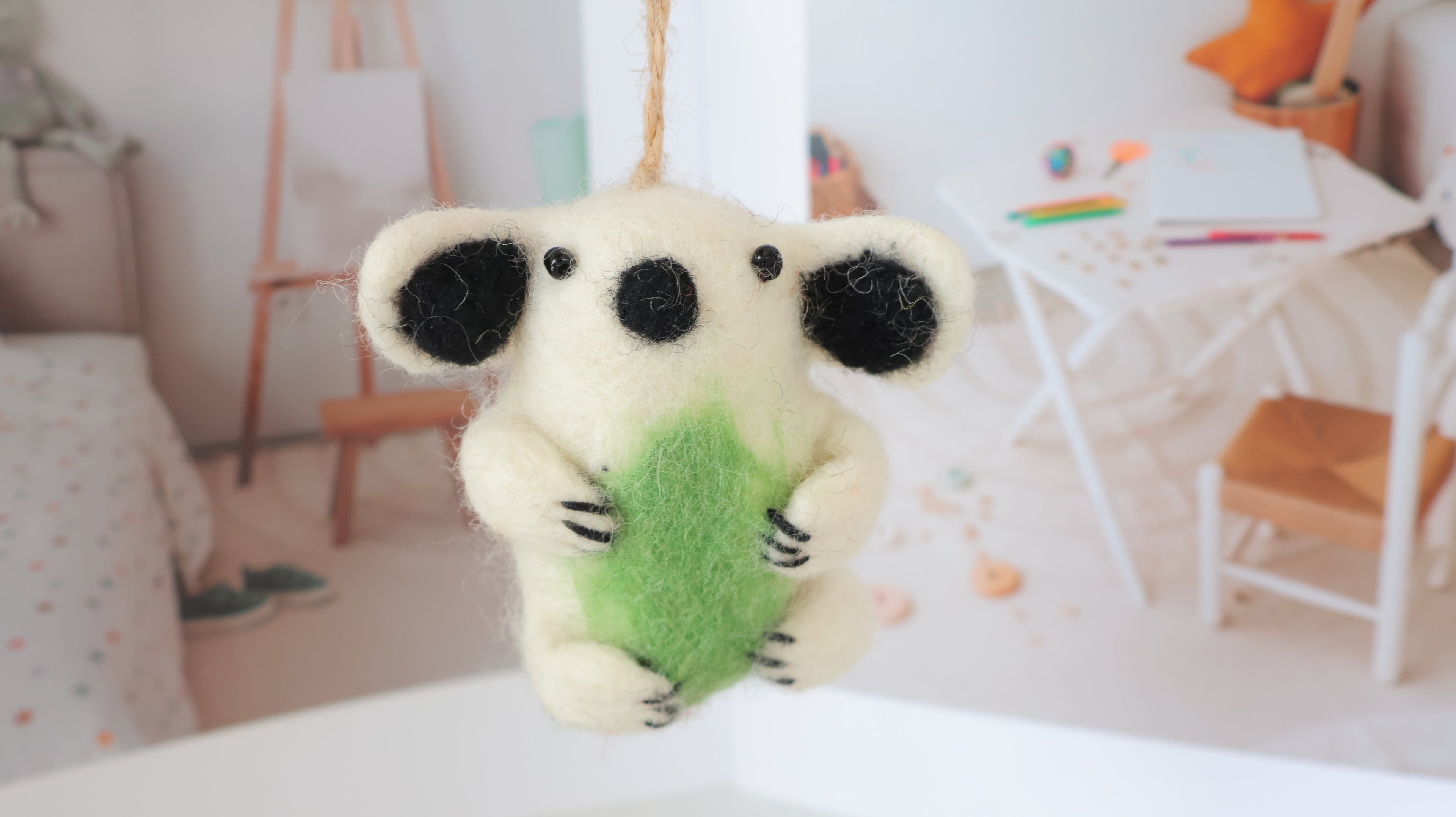 Wool Felt Koala Ornament | Handmade Nepali Artisan Craft