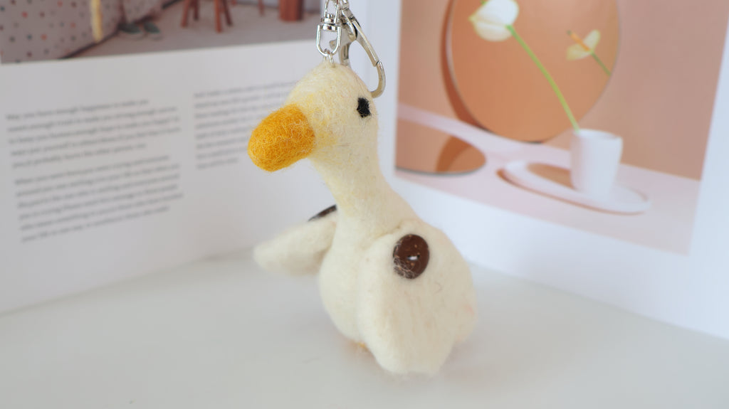 Wool Felt Duck Ornament | Handmade Nepali Artisan Craft