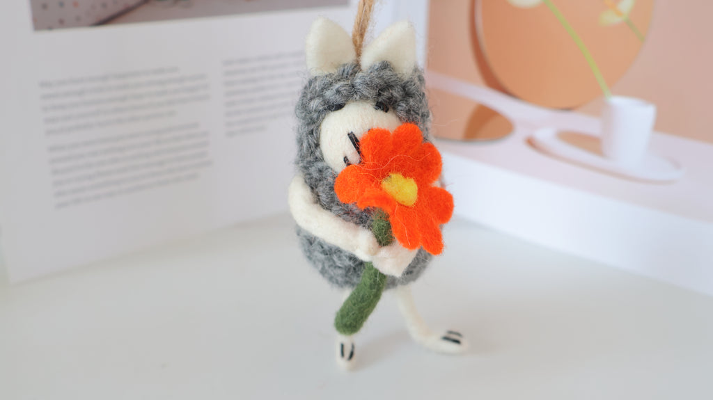 Wool Felt Sheep Ornament | Handmade Nepali Artisan Craft