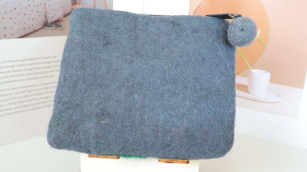 Handmade Wool Felt Mushroom House Purse