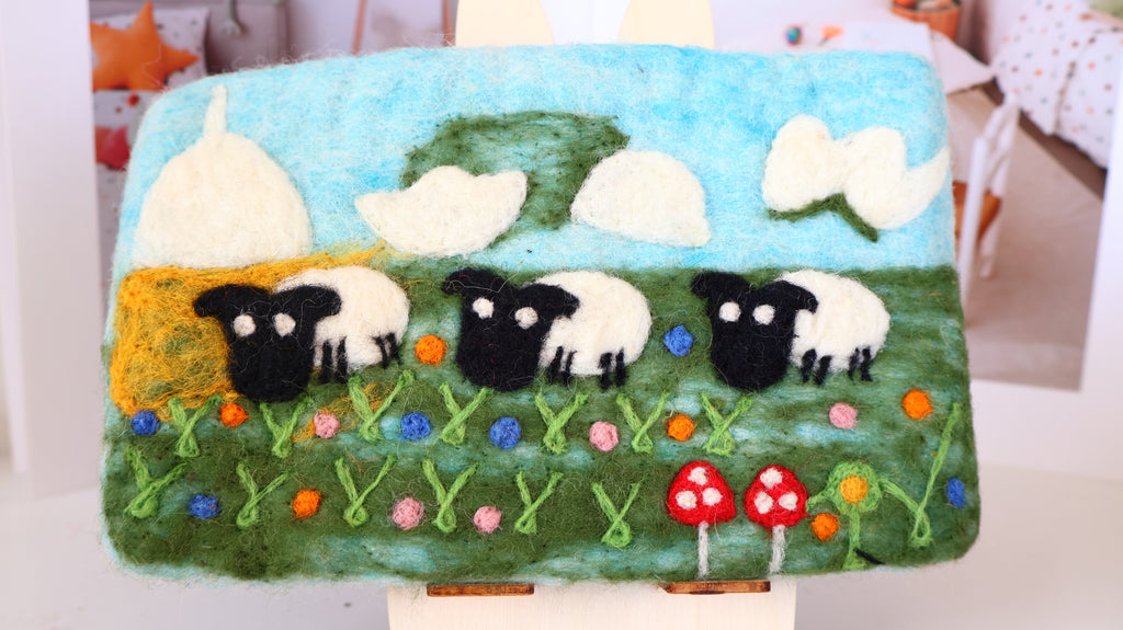 Handmade Wool Felt Mushroom House Purse