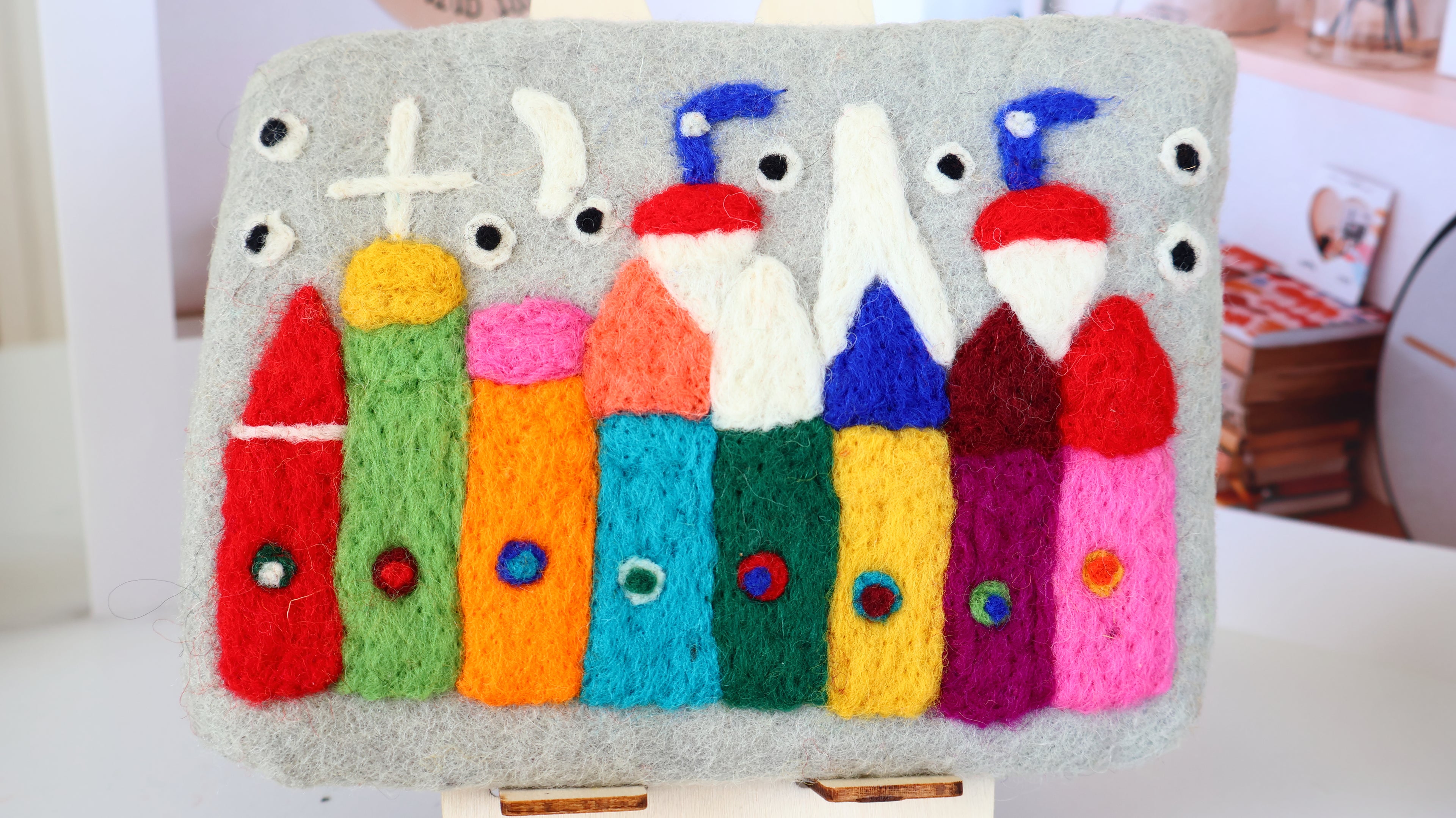 Handmade Wool Felt Mushroom House Purse