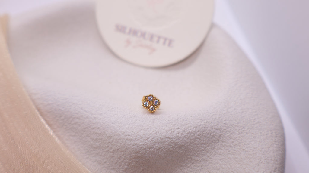 18K Gold Plated Stainless Steel Earrings - Four-leaf Clover
