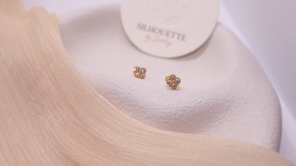 18K Gold Plated Stainless Steel Earrings - Four-leaf Clover