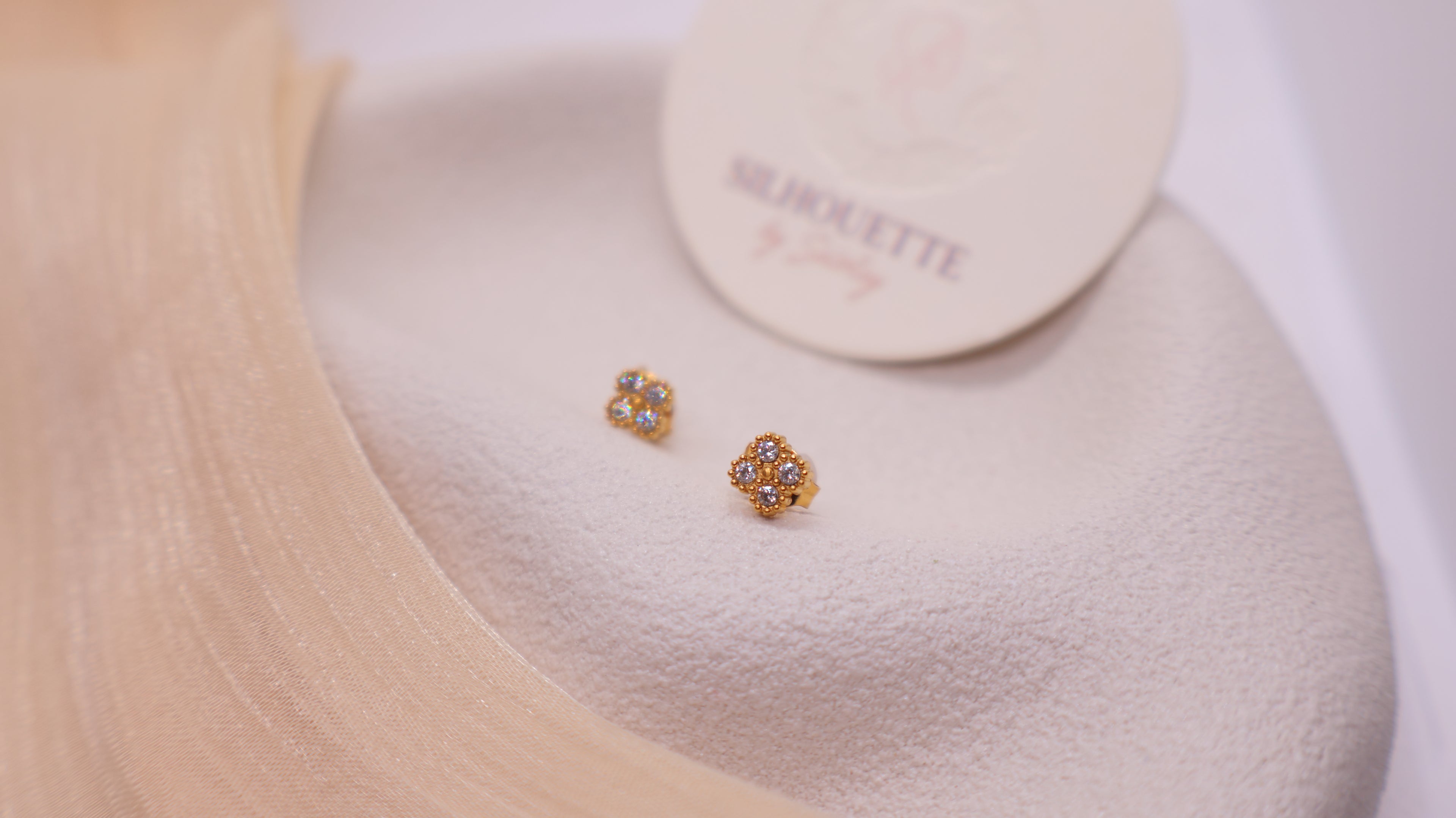 18K Gold Plated Stainless Steel Earrings - Four-leaf Clover