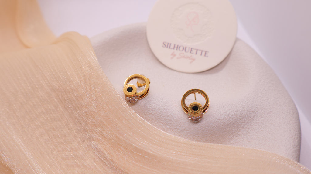 18K Gold Plated Stainless Steel Earrings - Sparkling Cubic Zirconia