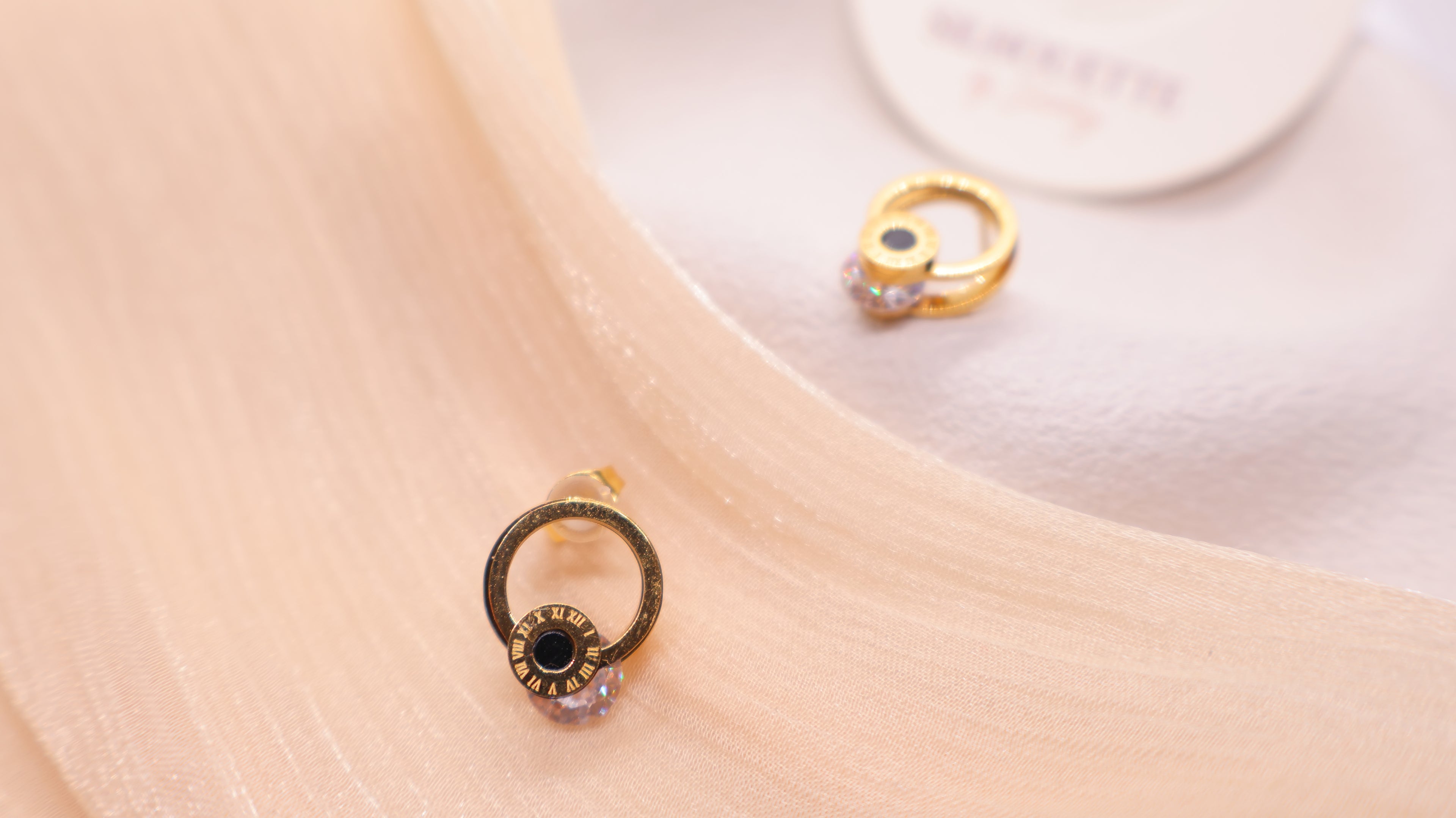 18K Gold Plated Stainless Steel Earrings - Sparkling Cubic Zirconia