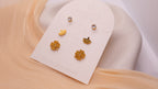 18K Gold Plated Stainless Steel Earrings - Curated Ear Set