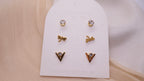 18K Gold Plated Stainless Steel Earrings - Curated Ear Set