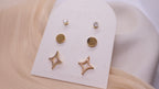 18K Gold Plated Stainless Steel Earrings - Curated Ear Set