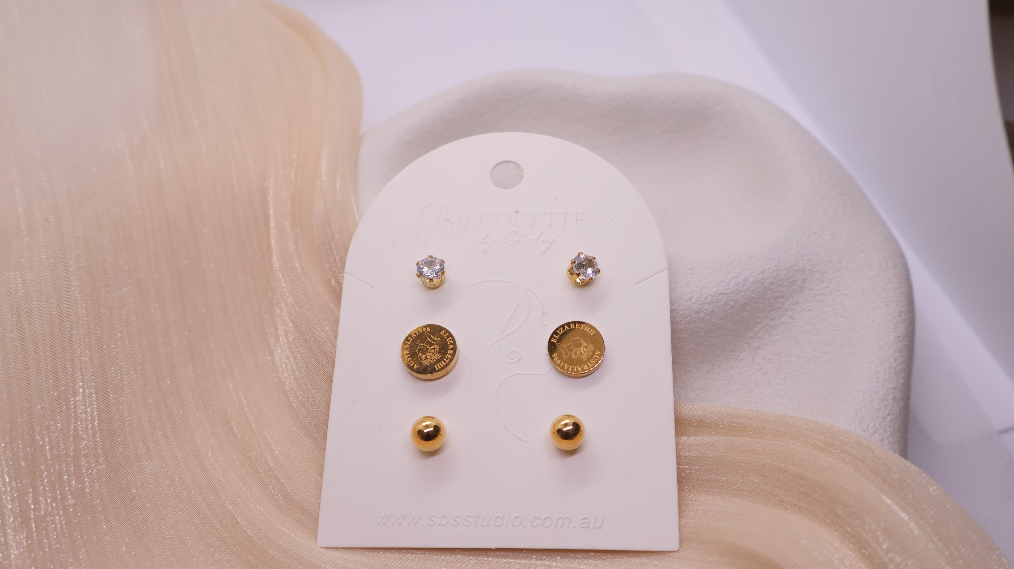 18K Gold Plated Stainless Steel Earrings - Curated Ear Set