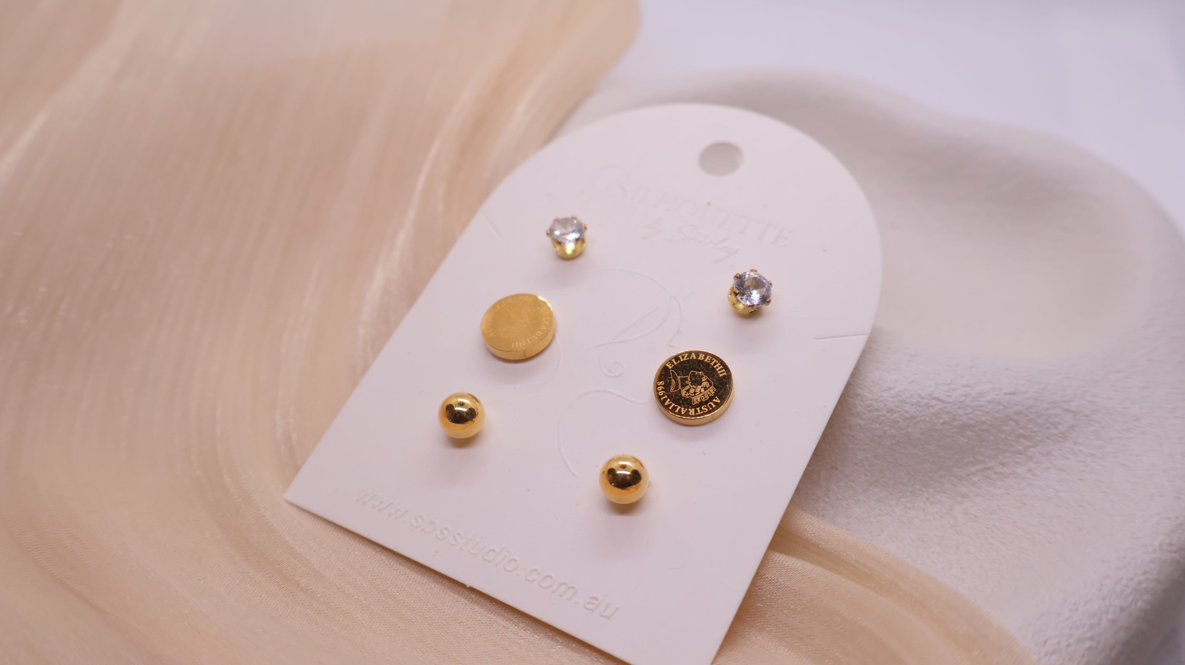 18K Gold Plated Stainless Steel Earrings - Curated Ear Set