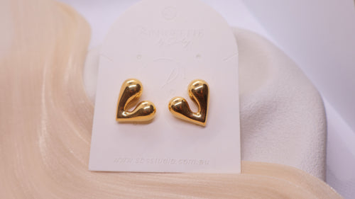 18K Gold Plated Stainless Steel Earrings - Heart