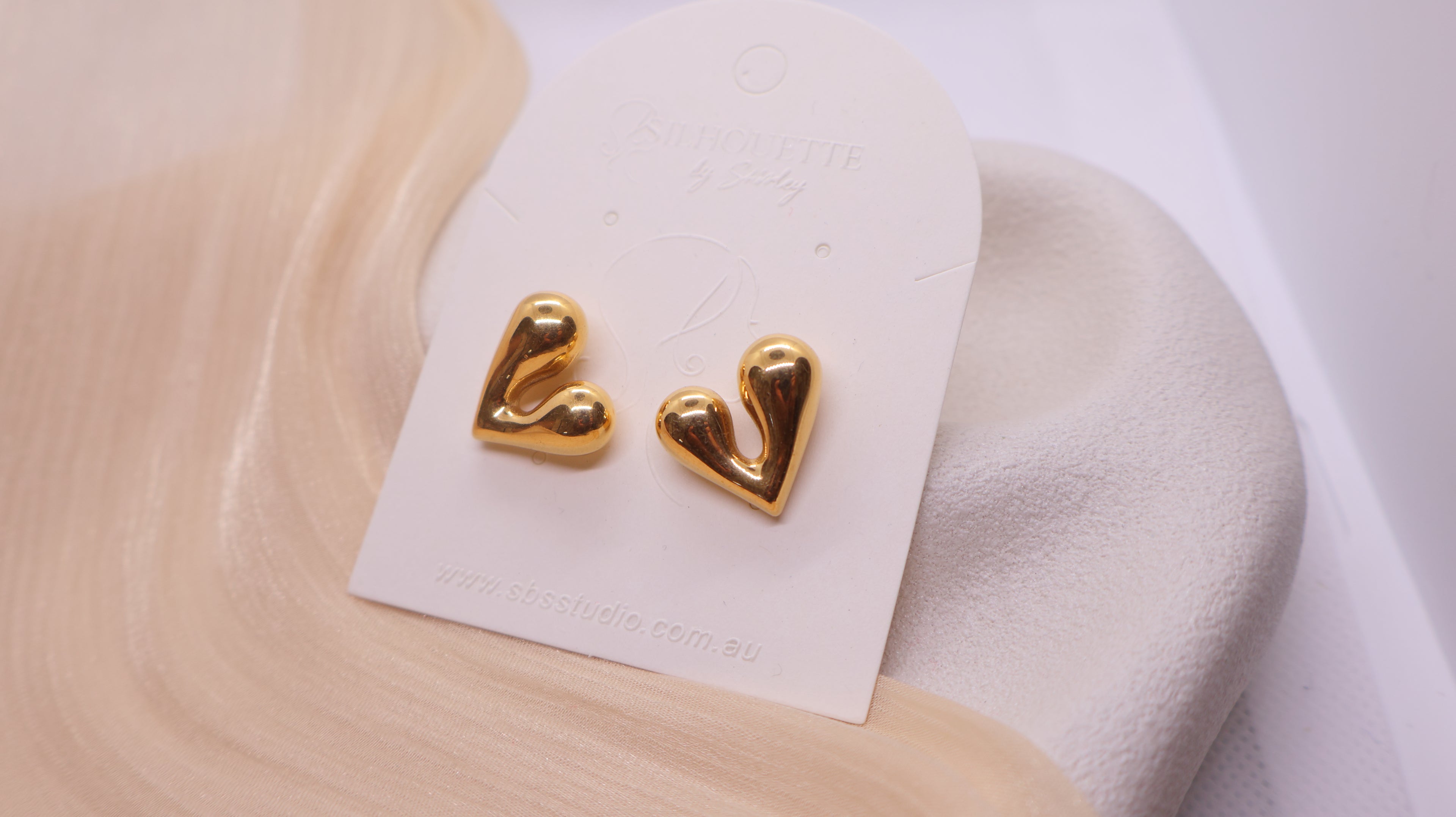 18K Gold Plated Stainless Steel Earrings - Heart