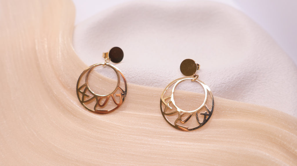 18K Gold Plated Stainless Steel Earrings - Round