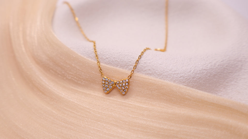 18K Gold Plated Stainless Steel Necklace - Bow